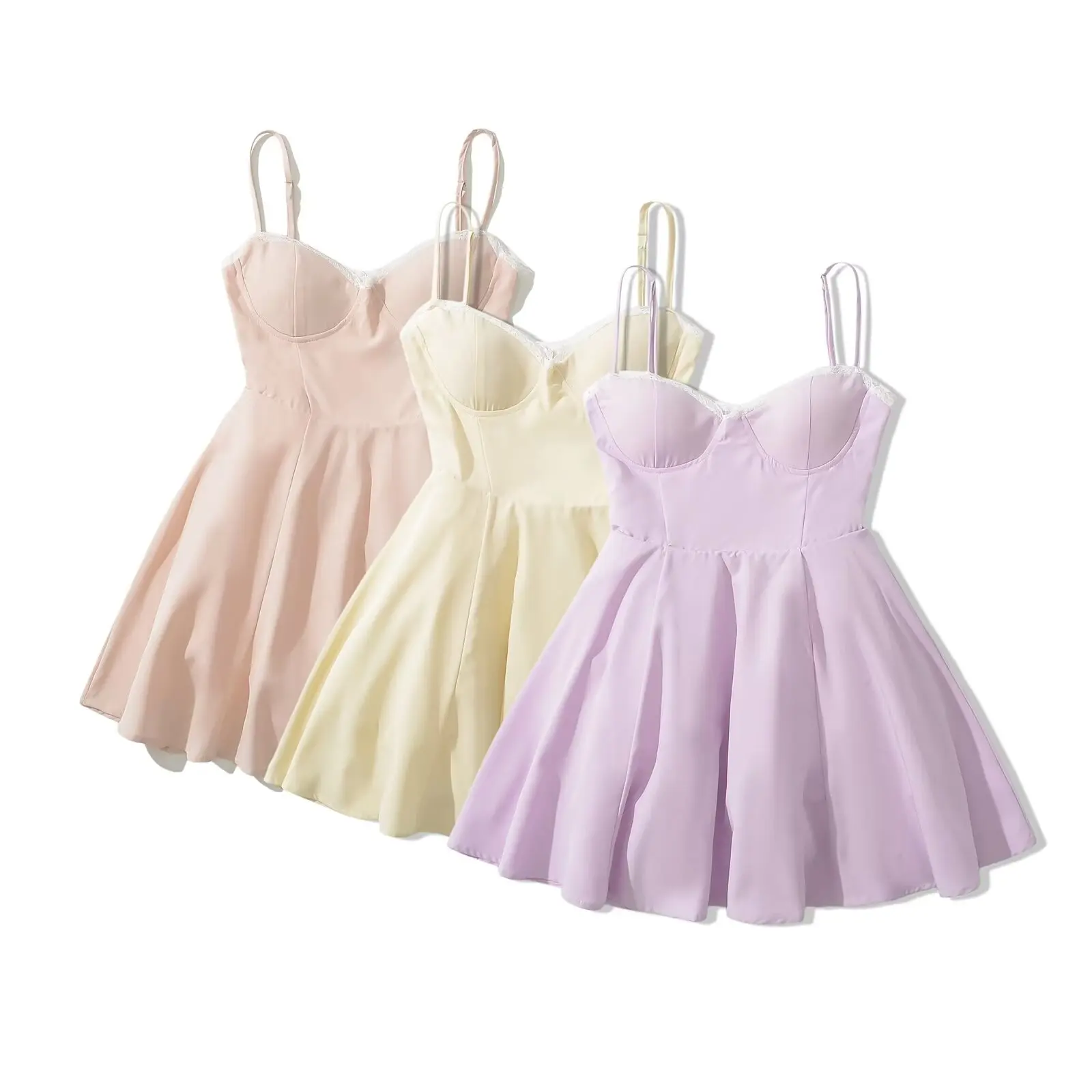 Sweet French Style Lace Trim Belted Waist Dress V-Neck Sexy Strap Beach Dress Summer Fashion Single Piece Sleeveless Gown
Sweet French Style Lace Trim Belted Waist Dress V-Neck Sexy Strap Beach Dress Summer Fashion Single Piece Sleeveless Gown