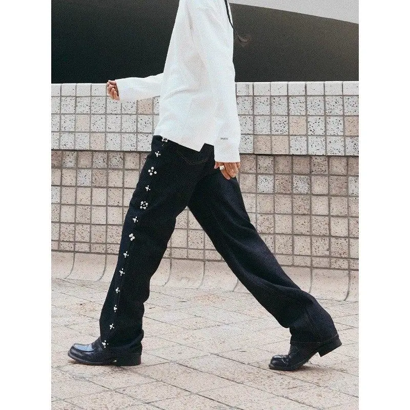 Vintage Classic Men's Straight Leg Jeans Pearl Weave Belt Mixed Fabric Original Blue Wear Resistant Casual Straight Cut Trousers
Vintage Classic Men's Straight Leg Jeans Pearl Weave Belt Mixed Fabric Original Blue Wear Resistant Casual Straight Cut Trousers
