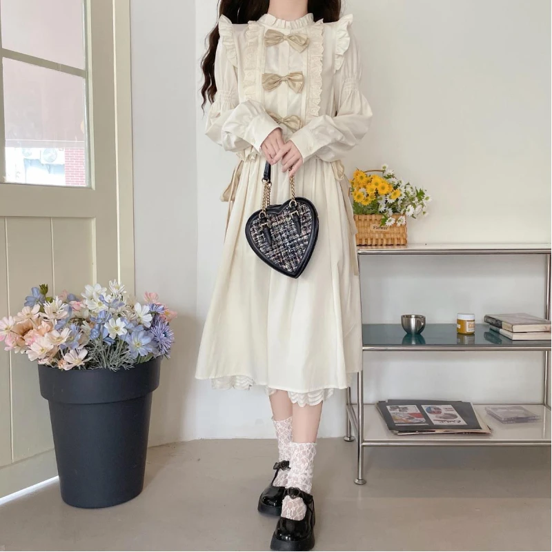 French PFrench Eter Pan Collar Spring Autumn 2024 Long Sleeve Bow Sweet Midi Skinny A-Line Elegant Solid Color Ladies Dresses
French PFrench Eter Pan Collar Spring Autumn 2024 Long Sleeve Bow Sweet Midi Skinny A-Line Elegant Solid Color Ladies Dresses