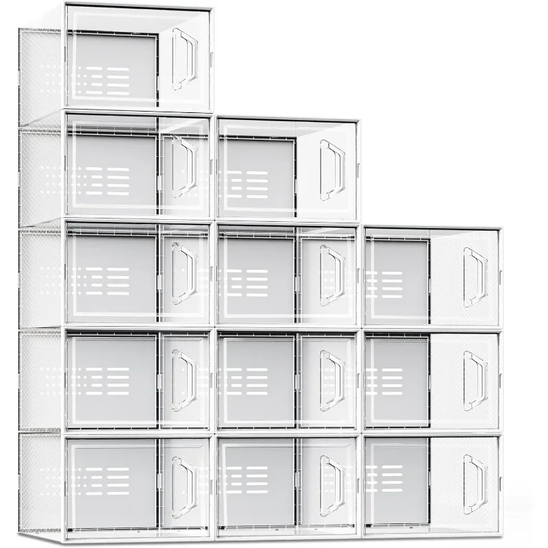 X-Large Shoe Storage Box Fit Size 11, Clear Plastic Stackable Shoe Organizer for Closet
X-Large Shoe Storage Box Fit Size 11, Clear Plastic Stackable Shoe Organizer for Closet