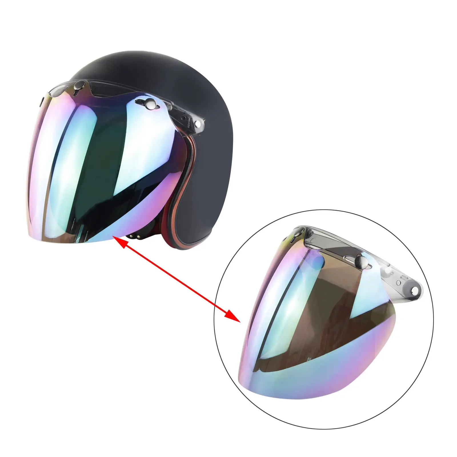 Visor Shield Bubble Anti Fog Sun Lens Motorcycle Helmet Accessory Universal Three Button PC Clear for Motorbike Riding
Visor Shield Bubble Anti Fog Sun Lens Motorcycle Helmet Accessory Universal Three Button PC Clear for Motorbike Riding