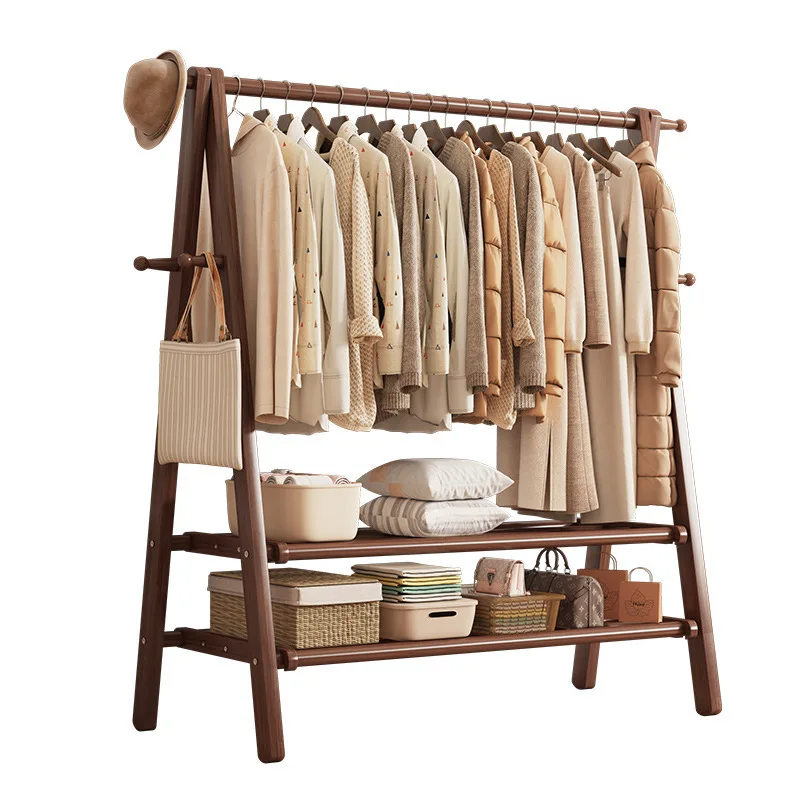 A solid wood thickened floor-to-ceiling hanger for bedroom home simple double-layer indoor hanging clothes coat hanger
A solid wood thickened floor-to-ceiling hanger for bedroom home simple double-layer indoor hanging clothes coat hanger