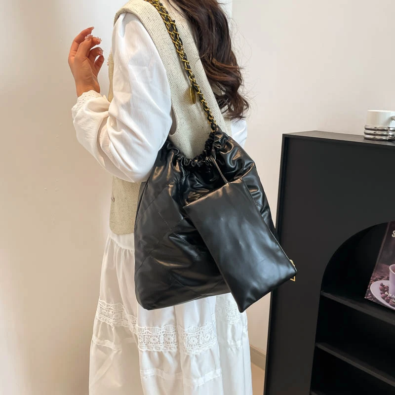 Black Big Tote Bags For Women Drawtring Bucket Bag Diamond Lattice Shoulder Bag Female Large Leather Plaid Shopper Handbags Sac
Black Big Tote Bags For Women Drawtring Bucket Bag Diamond Lattice Shoulder Bag Female Large Leather Plaid Shopper Handbags Sac