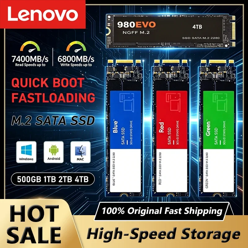 Твердотельный накопитель Lenovo 2026 New Solid State Drive M.2, высокоскоростной внутренний накопитель SSD 2 ТБ/1 ТБ/500 ГБ для улучшения производительности
Твердотельный накопитель Lenovo 2026 New Solid State Drive M.2, высокоскоростной внутренний накопитель SSD 2 ТБ/1 ТБ/500 ГБ для улучшения производительности