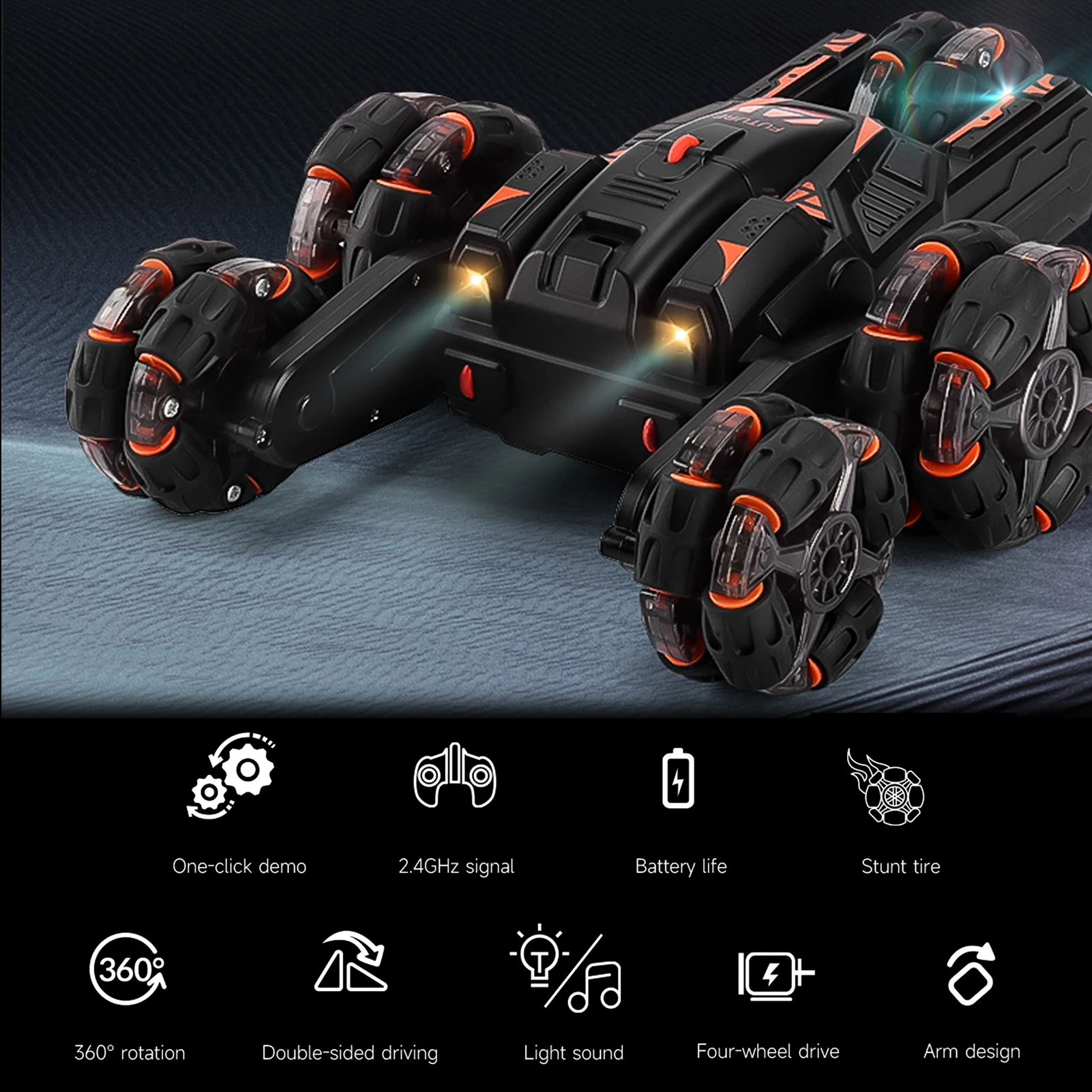 Автомобиль-трюк с дистанционным управлением для детей, двухсторонние часы с дистанционным управлением, 2,4 ГГц, автомобиль для трюков с дистанционным управлением 360° ° Транспортные средства для трюков с музыкальной подсветкой
Автомобиль-трюк с дистанционным управлением для детей, двухсторонние часы с дистанционным управлением, 2,4 ГГц, автомобиль для трюков с дистанционным управлением 360° ° Транспортные средства для трюков с музыкальной подсветкой