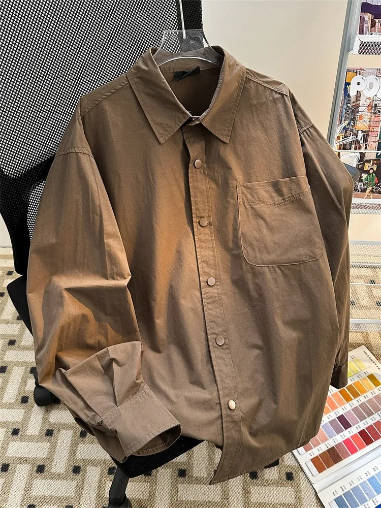 Men's Long Sleeve Pure Color Casual Shirt Vintage Workwear Loose Fit Spring Autumn Cityboy Trendy Outerwear
Men's Long Sleeve Pure Color Casual Shirt Vintage Workwear Loose Fit Spring Autumn Cityboy Trendy Outerwear