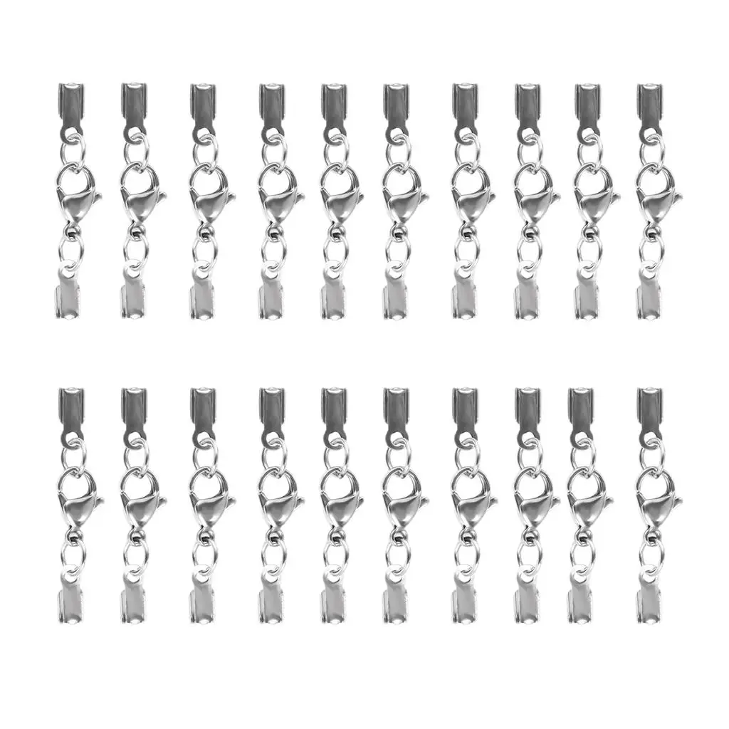 20 lot Lobster Claw Clasp Fold Over Leather Cord End Caps DIY Jewelry Making
20 lot Lobster Claw Clasp Fold Over Leather Cord End Caps DIY Jewelry Making