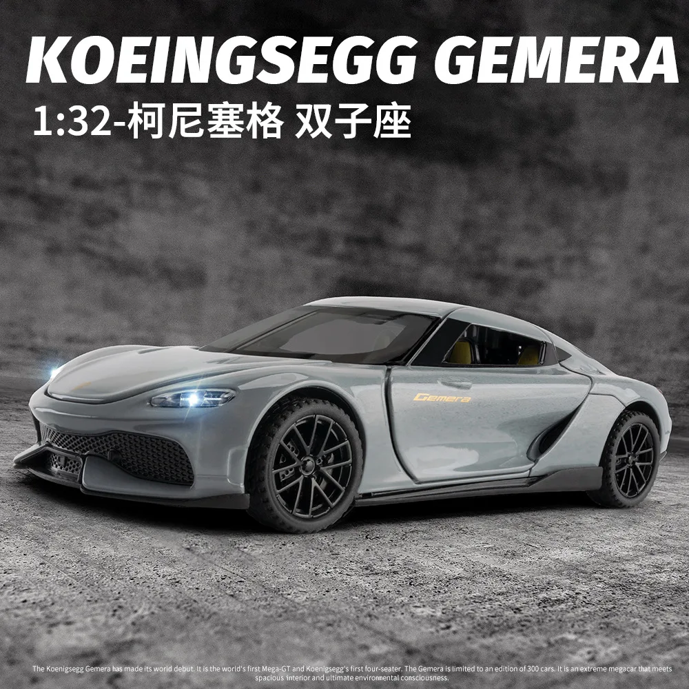 Масштаб 1/32, Koeingsegg GEMERA, литый под давлением автомобиль, сборная игрушка, подарки для детей
Масштаб 1/32, Koeingsegg GEMERA, литый под давлением автомобиль, сборная игрушка, подарки для детей