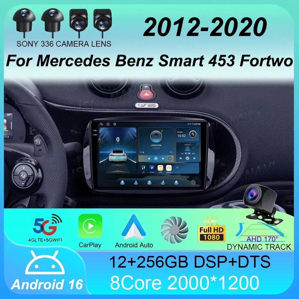 Android 16 Car Radio Carplay For Mercedes Benz Smart 453 Fortwo 2014 2015 2016 -2020 Multimedia Player Navigation GPS Stereo DSP
Android 16 Car Radio Carplay For Mercedes Benz Smart 453 Fortwo 2014 2015 2016 -2020 Multimedia Player Navigation GPS Stereo DSP
