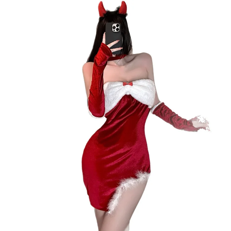 Fashionable lingerie, new style Christmas dress, full-length dress, solid color set, New Year battle outfit
Fashionable lingerie, new style Christmas dress, full-length dress, solid color set, New Year battle outfit
