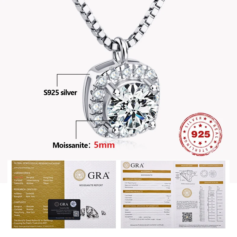 0.5 Carat Moissanite Necklace S925 Sterling Silver Ladies Temperament Square Shiny Jewelry Clavicle Chain With GRA Credentials
0.5 Carat Moissanite Necklace S925 Sterling Silver Ladies Temperament Square Shiny Jewelry Clavicle Chain With GRA Credentials