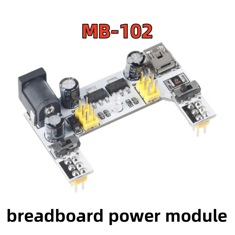 New breadboard power module MB-102 dual channel 5/3.3V output DC voltage regulator
New breadboard power module MB-102 dual channel 5/3.3V output DC voltage regulator