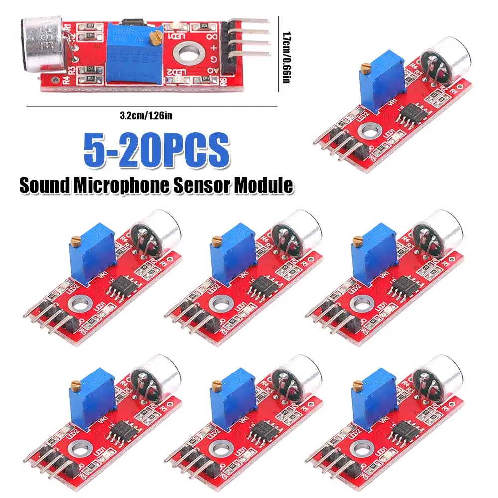 Sound Sensor Detection Module High Sensitivity Sensor Module Signal Output Indication DC 4-6V for Voice Controlled Lights