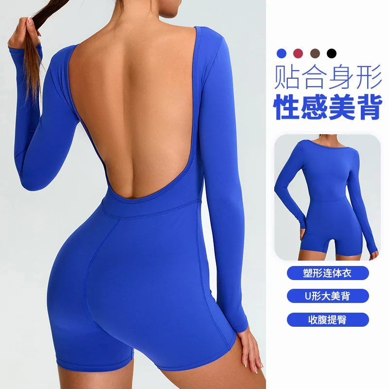 New Long-sleeved One-piece Yoga Suit for Women with Sexy Back and Slimming Sports Tights for Running and Fitness
New Long-sleeved One-piece Yoga Suit for Women with Sexy Back and Slimming Sports Tights for Running and Fitness