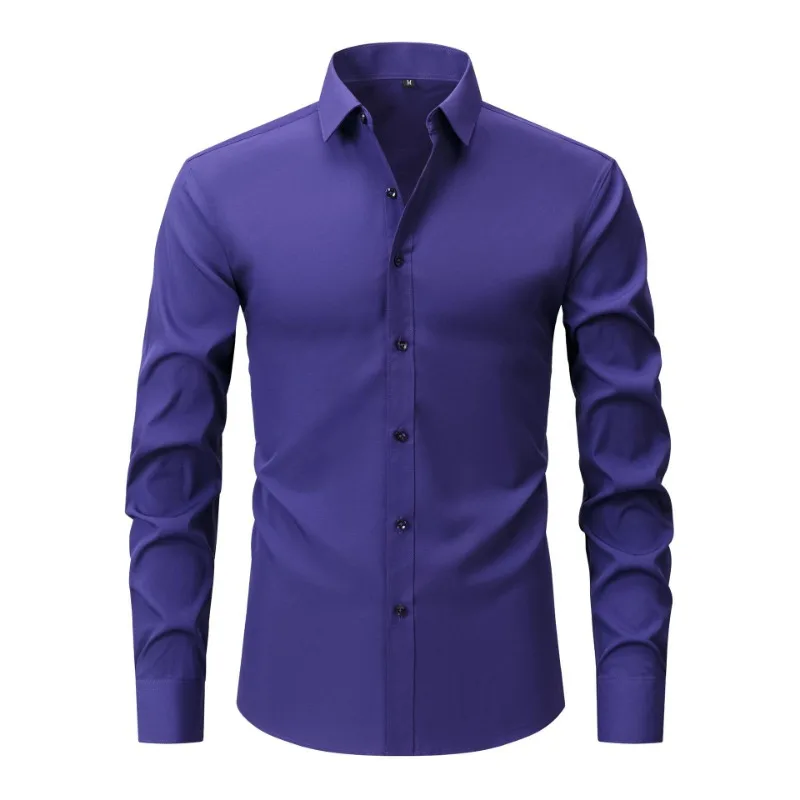 Men's Long Sleeve Solid Color Shirt Slim Fit Wrinkle Resistant Business Casual Formal Top
Men's Long Sleeve Solid Color Shirt Slim Fit Wrinkle Resistant Business Casual Formal Top