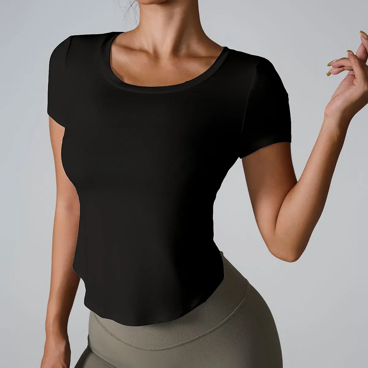 New Sports Short Sleeves Twisted Back Sports Yoga Clothing Top Tight Shaping Breathable Fast Drying Fitness Short T-shirt Female
New Sports Short Sleeves Twisted Back Sports Yoga Clothing Top Tight Shaping Breathable Fast Drying Fitness Short T-shirt Female