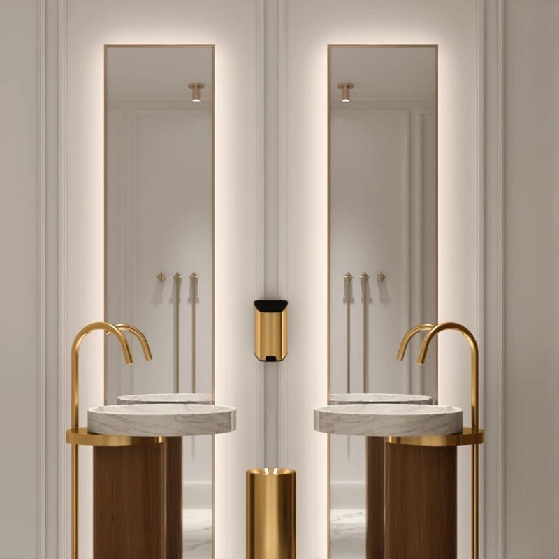 Toilet integrated floor standing column basin creative art light luxury rock slab marble wash basin
Toilet integrated floor standing column basin creative art light luxury rock slab marble wash basin