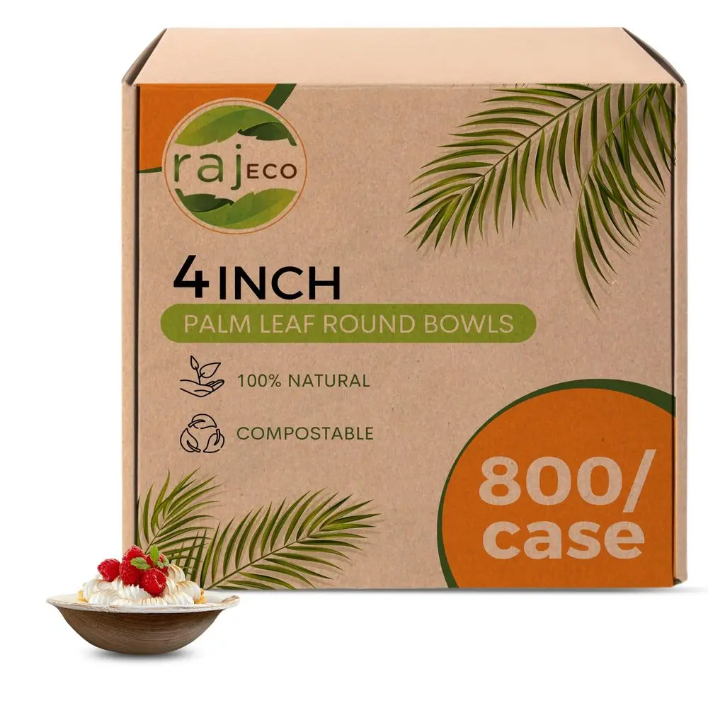 Palm Leaf Bulk Bowls 100Pack 4 Round Bowls 8 CASES 800 PACK like Bamboo bowls Disposable, Strong, Decorative Compostable Tablew
Palm Leaf Bulk Bowls 100Pack 4 Round Bowls 8 CASES 800 PACK like Bamboo bowls Disposable, Strong, Decorative Compostable Tablew