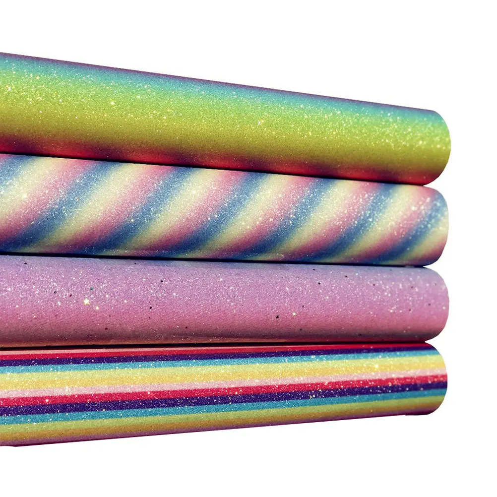 4Pcs Rainbow Glitter PU Fabric Sheets Gradient Design DIY Craft Material for Bags Hats Jewelry Making A4
4Pcs Rainbow Glitter PU Fabric Sheets Gradient Design DIY Craft Material for Bags Hats Jewelry Making A4