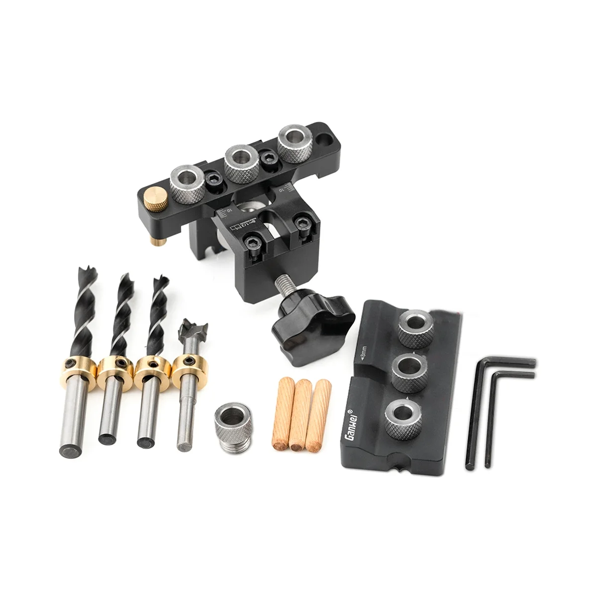 GanWei Adjustable Doweling Jig Woodworking Pocket 3 in 1 Hole JigBushes Drilling Guide Locator Puncher Tools Dowel Jig Set B
GanWei Adjustable Doweling Jig Woodworking Pocket 3 in 1 Hole JigBushes Drilling Guide Locator Puncher Tools Dowel Jig Set B