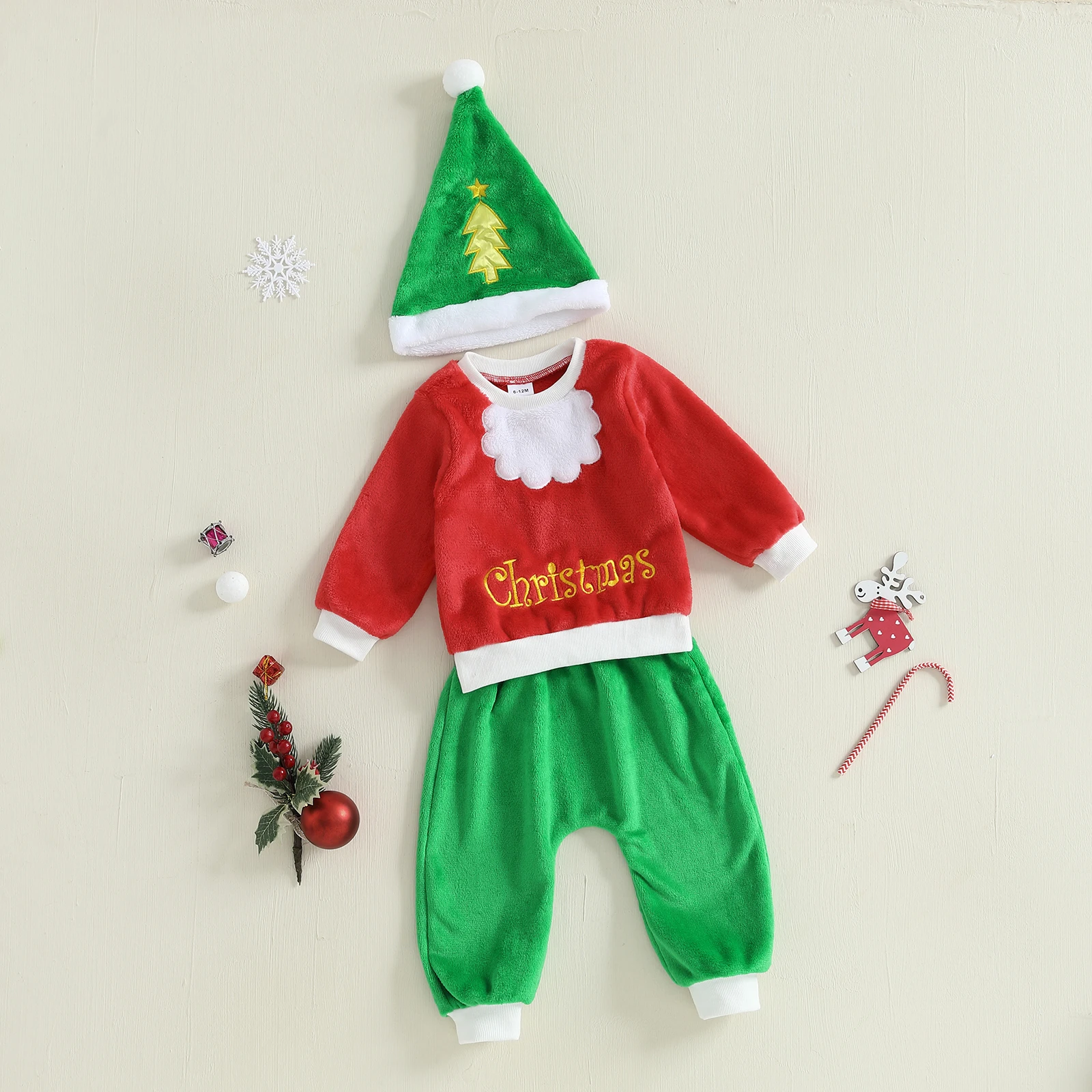 Tregren Toddler Baby Boy Girl 3Pcs Christmas Outfits Long Sleeve Plush Sweatshirt and Pants Hat Set Kids Winter Clothes
Tregren Toddler Baby Boy Girl 3Pcs Christmas Outfits Long Sleeve Plush Sweatshirt and Pants Hat Set Kids Winter Clothes