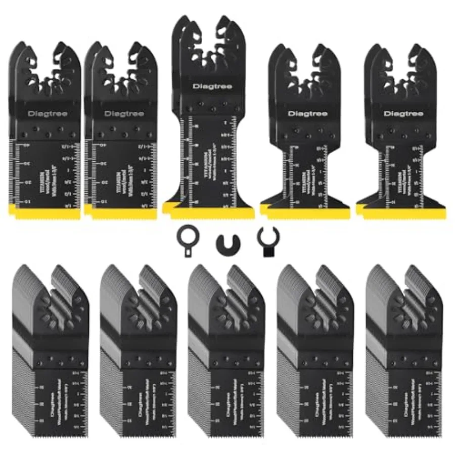 Oscillating Saw Blades 115PCS Titanium Oscillating Multitool Blades for Metal Wood and Plastic fit Dewalt Milwaukee Ryobi Fein
Oscillating Saw Blades 115PCS Titanium Oscillating Multitool Blades for Metal Wood and Plastic fit Dewalt Milwaukee Ryobi Fein