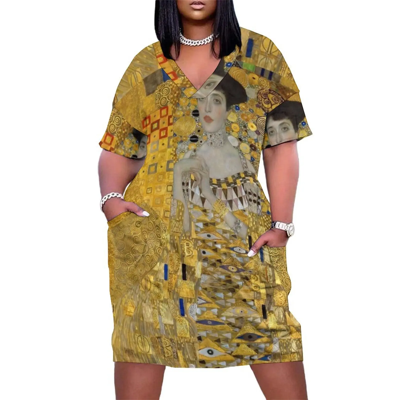 Gustav Klimt - Portrait of Adele Bloch-Bauer Loose Pocket Dress dresses for official occasions womens dress Long dress
Gustav Klimt - Portrait of Adele Bloch-Bauer Loose Pocket Dress dresses for official occasions womens dress Long dress