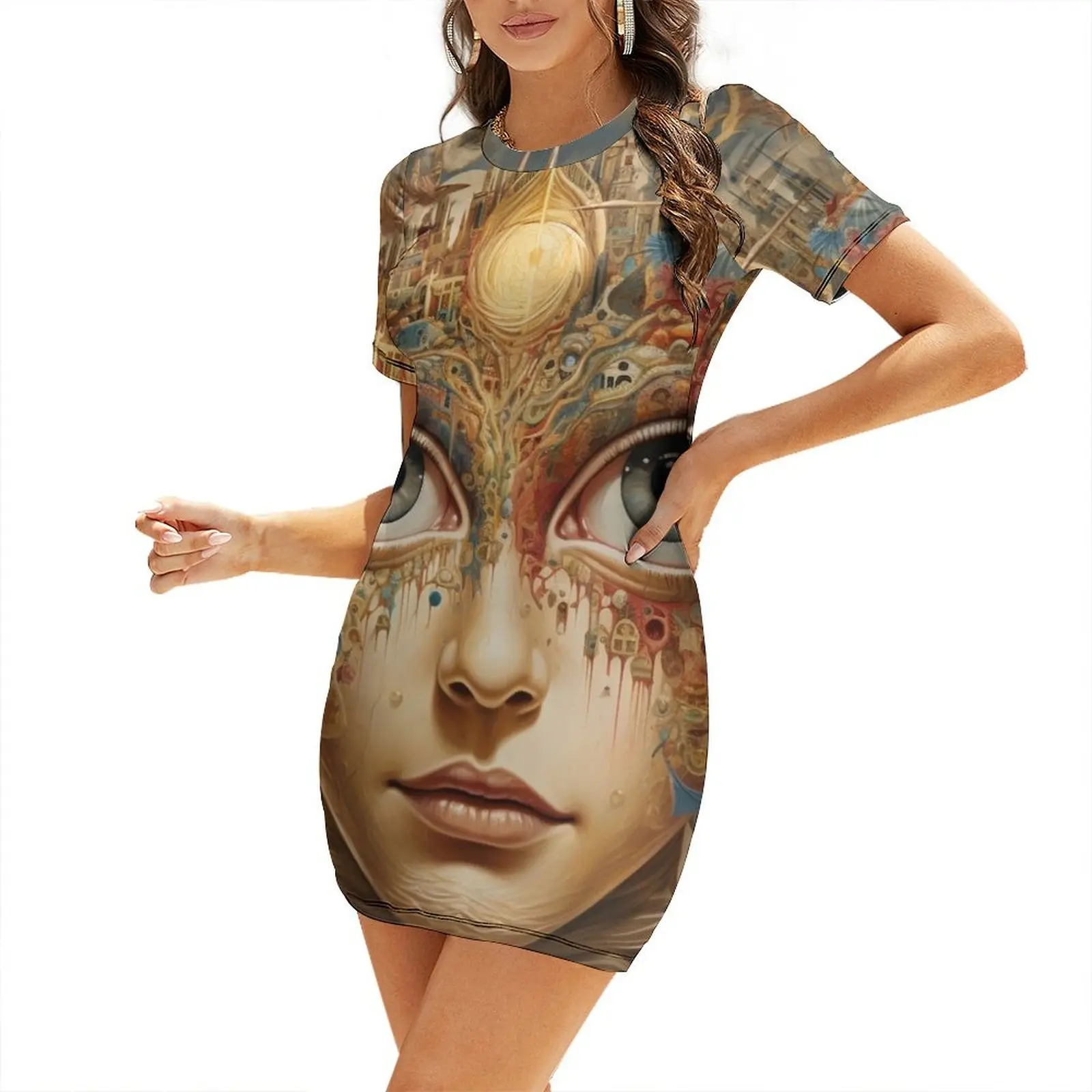 Inner Vision Short Sleeved Dress clothes for women elegant party dresses for women 2024
Inner Vision Short Sleeved Dress clothes for women elegant party dresses for women 2024