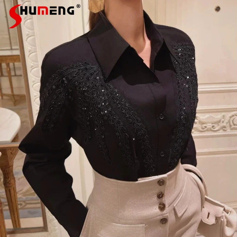 2026 Spring New Fashion Bead Embroidered Shirts Lapel Loose Temperament Tops Trendy Female Light Luxury Stylish Sparkling Shirts
2026 Spring New Fashion Bead Embroidered Shirts Lapel Loose Temperament Tops Trendy Female Light Luxury Stylish Sparkling Shirts