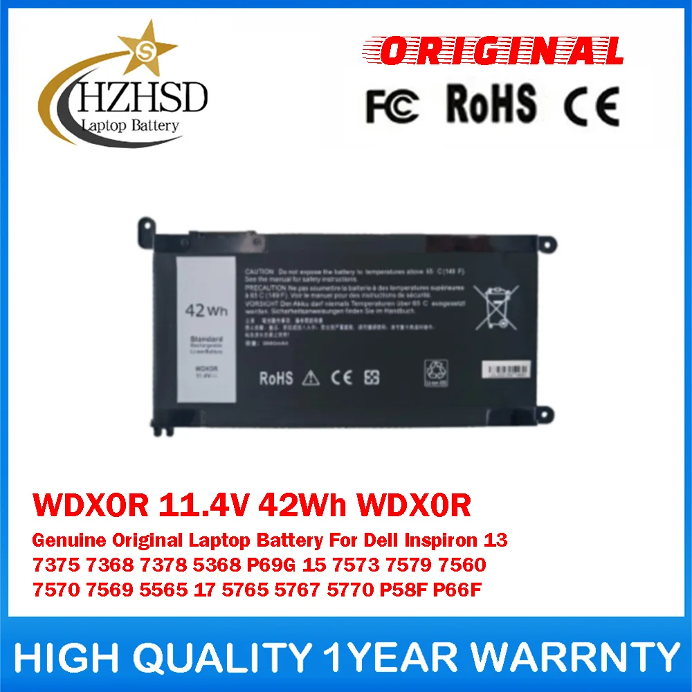 WDXOR 11.4V 42Wh WDX0R Genuine Original Laptop Battery For Dell Inspiron 13 7375 7368 7378 5368 P69G 15 7573 7579 7560 7570 7569
WDXOR 11.4V 42Wh WDX0R Genuine Original Laptop Battery For Dell Inspiron 13 7375 7368 7378 5368 P69G 15 7573 7579 7560 7570 7569