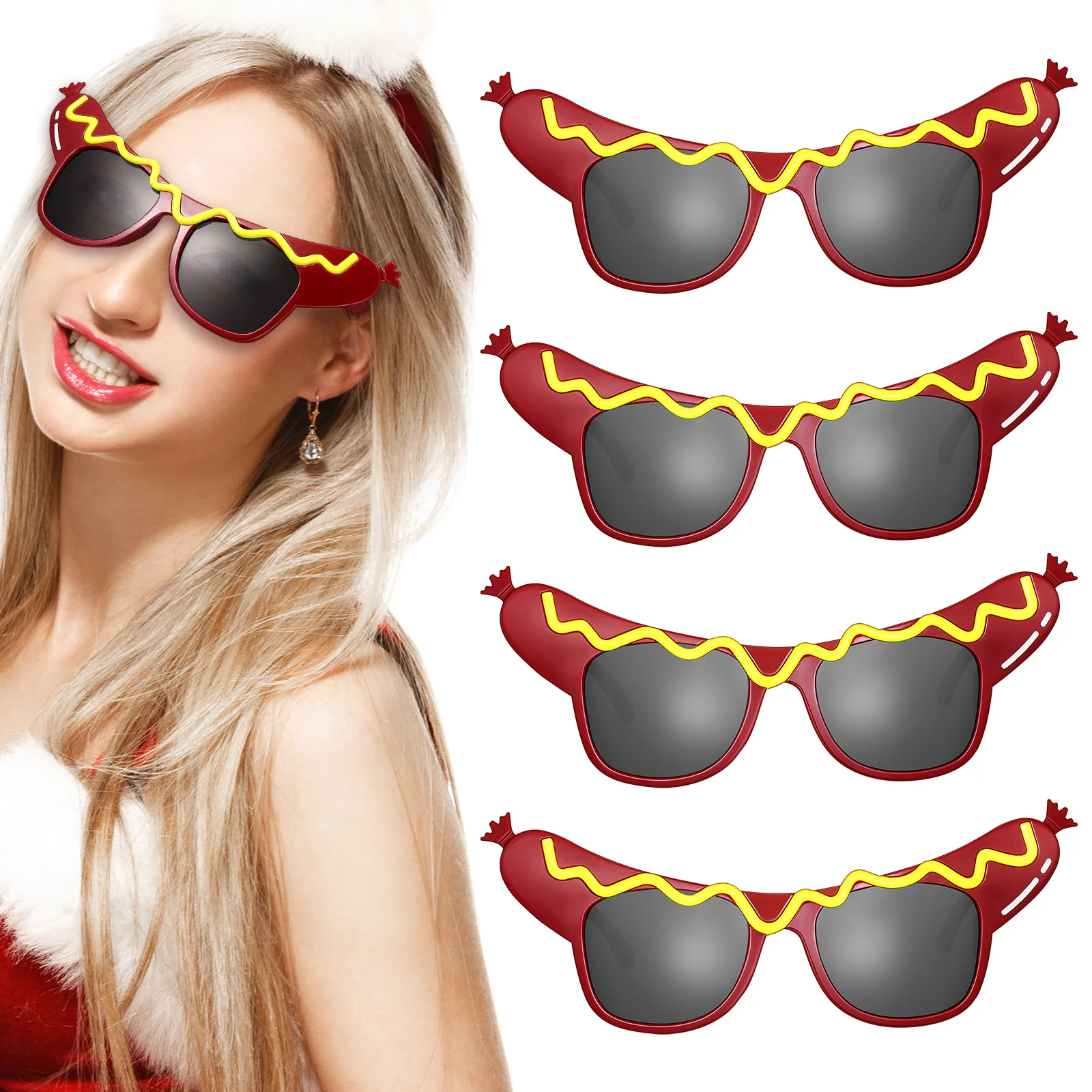 4Pcs Hot Dog Eyeglasses Sunglasses Novelty Costume Wear Unisex Styling for Themed Parties Photo Props New Years Eve Festival Fun
4Pcs Hot Dog Eyeglasses Sunglasses Novelty Costume Wear Unisex Styling for Themed Parties Photo Props New Years Eve Festival Fun