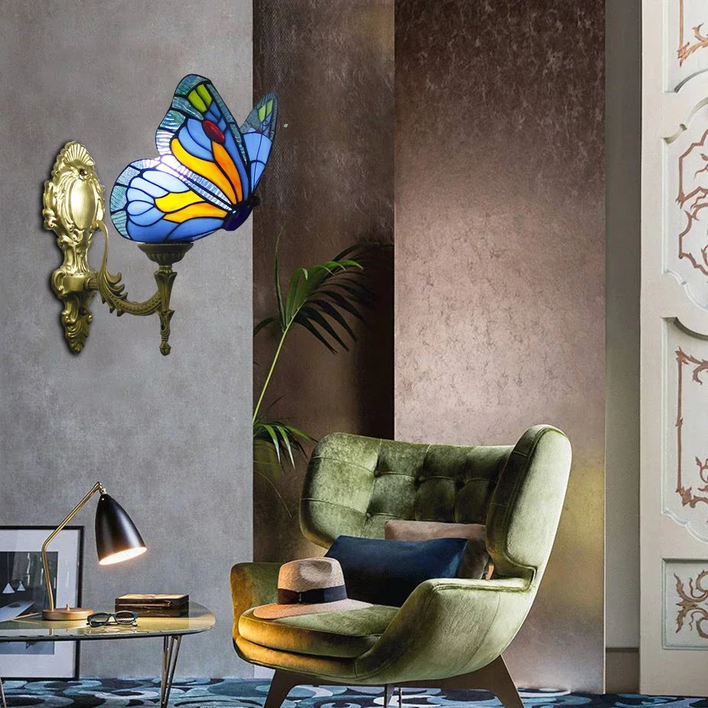 Retro Up Down Stained Glass Butterfly Wall Lights for Bedroom Bedside Corridor Mirror Front E27 LED Turkish Lamp
Retro Up Down Stained Glass Butterfly Wall Lights for Bedroom Bedside Corridor Mirror Front E27 LED Turkish Lamp