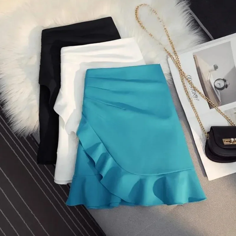 Women's High Waist Mermaid Short Skirt Korean Fashion Asymmetrical Ruffles Mini Skirts Woman Sexy Office A-line Skirt
Women's High Waist Mermaid Short Skirt Korean Fashion Asymmetrical Ruffles Mini Skirts Woman Sexy Office A-line Skirt