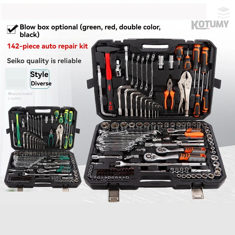 142Pcs Auto Repair Tool Set PC Ratchet Socket Bit Pliers Screwdriver Combination Wrench Hardware Tool Box
142Pcs Auto Repair Tool Set PC Ratchet Socket Bit Pliers Screwdriver Combination Wrench Hardware Tool Box