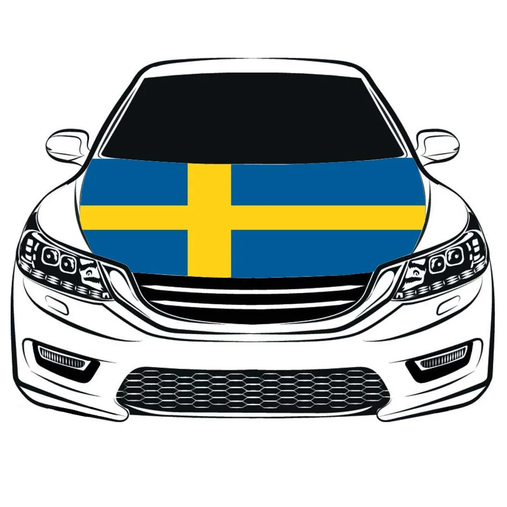 Sweden national flag car Hood cover 3.3x5ft/6x7ft 100%polyester Advanced sublimation printing car cover flag+triangle fastener
Sweden national flag car Hood cover 3.3x5ft/6x7ft 100%polyester Advanced sublimation printing car cover flag+triangle fastener