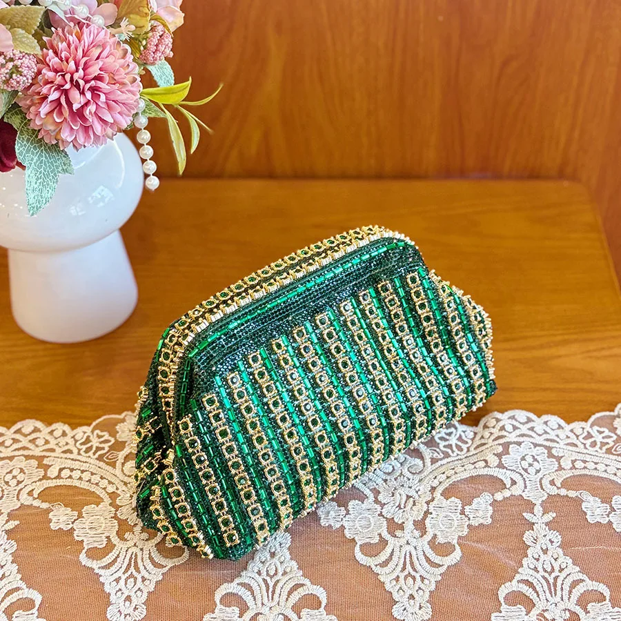 Leather Diamond Encrusted Evening Bag Solid Color Elegant Gemstone Handbag Travel Shopping Party Wallet
Leather Diamond Encrusted Evening Bag Solid Color Elegant Gemstone Handbag Travel Shopping Party Wallet