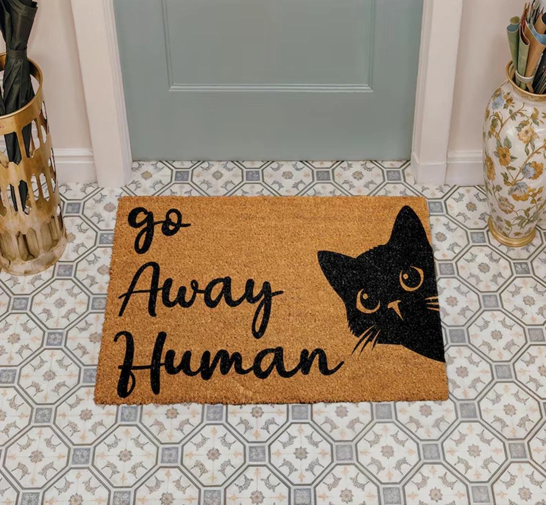 Personalized Funny Cat Doormat Go Away Human Welcome Mat Custom Cute Kitty Rug Non Slip Outdoor Front Door Rug Pet Lover Gift
Personalized Funny Cat Doormat Go Away Human Welcome Mat Custom Cute Kitty Rug Non Slip Outdoor Front Door Rug Pet Lover Gift
