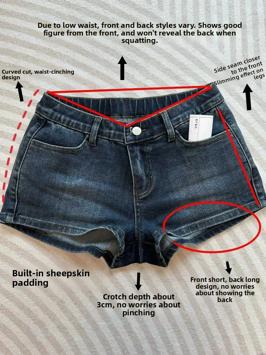 Low Waist Denim Shorts Women Summer Natural Hip Boosting Slimming Hot Pants Butt Enhancing Short Length Pure Color Wear Resis...
Low Waist Denim Shorts Women Summer Natural Hip Boosting Slimming Hot Pants Butt Enhancing Short Length Pure Color Wear Resis...
