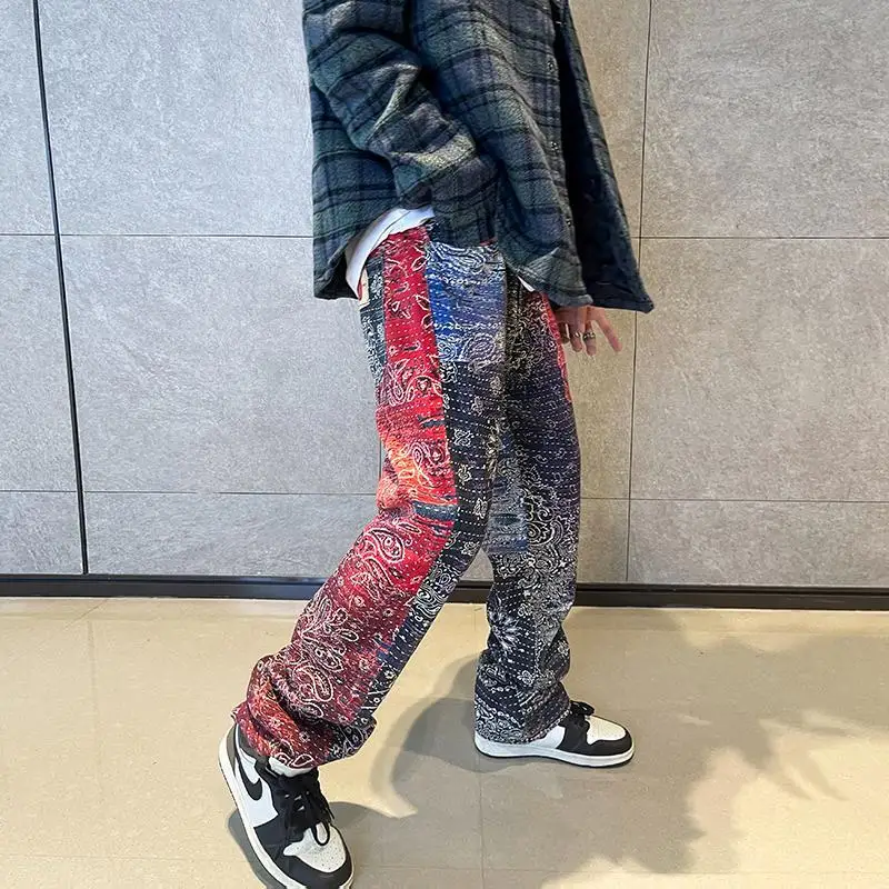 European and American Hip Hop Style Direct Injection Digital Paisley Jeans Men's Loose Straight Casual Fashion Long Pants
European and American Hip Hop Style Direct Injection Digital Paisley Jeans Men's Loose Straight Casual Fashion Long Pants