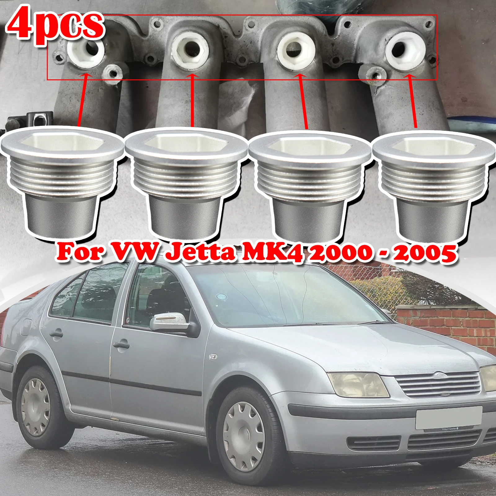 Set of 4 Upgrade Aluminum Fuel Injector Insert Cup Seat For VW Jetta MK4 lV GLI Car Replacement Parts 06B133555H 2000 2001-2005
Set of 4 Upgrade Aluminum Fuel Injector Insert Cup Seat For VW Jetta MK4 lV GLI Car Replacement Parts 06B133555H 2000 2001-2005