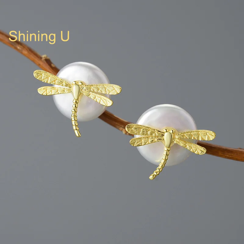 Shining U S925 Silver Dragonfly Pearl Stud Earrings for Women Fine Jewelry Birthday Gift
Shining U S925 Silver Dragonfly Pearl Stud Earrings for Women Fine Jewelry Birthday Gift