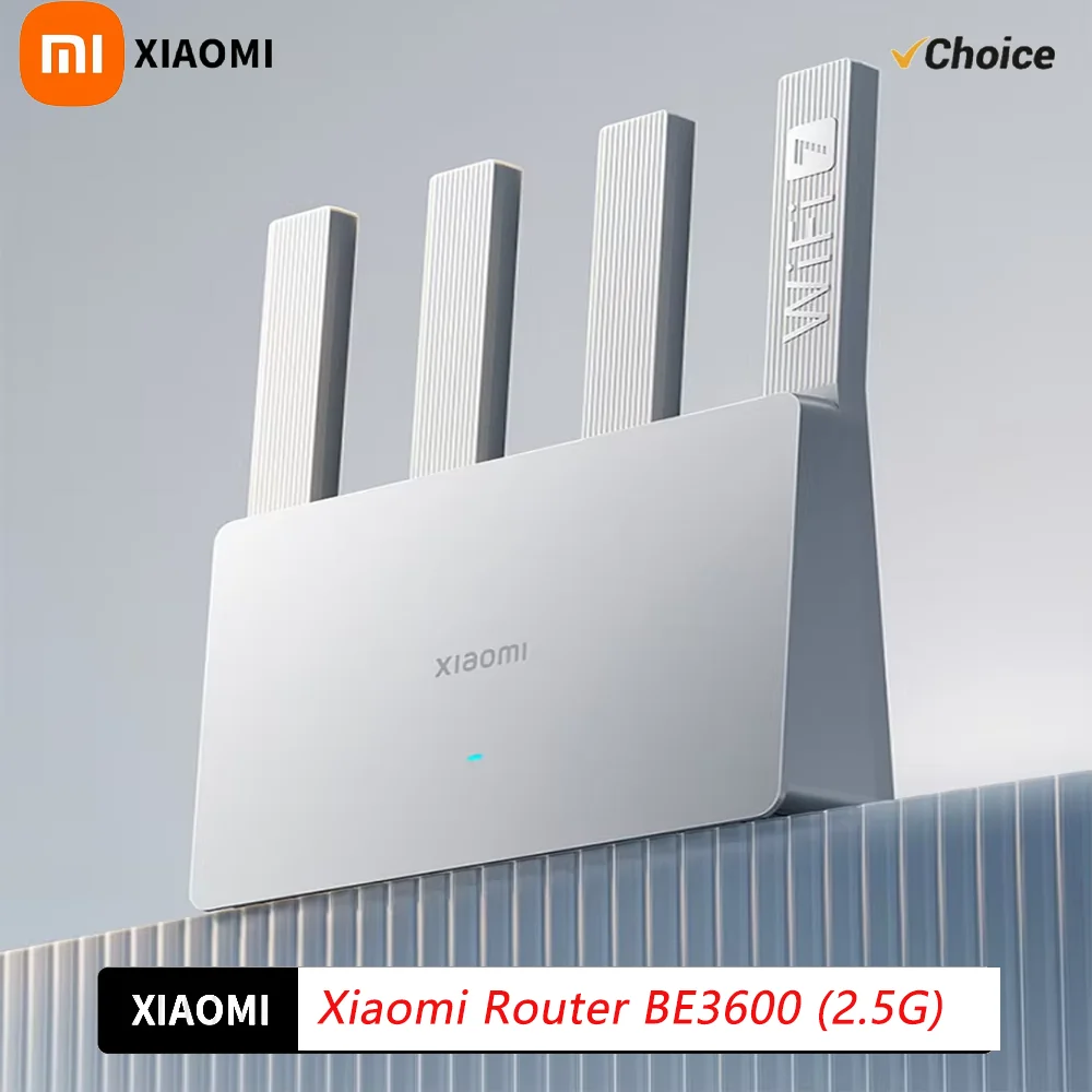 Original Xiaomi Router BE3600 WiFi7 2.4/5GHz Duan Bands 160Mhz 3570Mbps Mesh Networking Gaming Acceleration 2.5G Ethernet Port
Original Xiaomi Router BE3600 WiFi7 2.4/5GHz Duan Bands 160Mhz 3570Mbps Mesh Networking Gaming Acceleration 2.5G Ethernet Port
