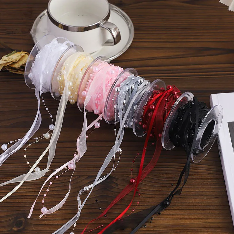 5M/roll Bead Yarn Pearl Ribbon Chiffon Ribbon Organza Lace Ribbon Wedding Flower Christmas Tree Decoration Craft Packaging
5M/roll Bead Yarn Pearl Ribbon Chiffon Ribbon Organza Lace Ribbon Wedding Flower Christmas Tree Decoration Craft Packaging