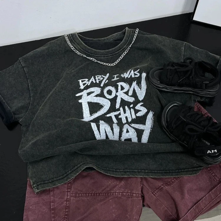 Boys T-shirt 2026 Spring and Summer New Childrens Clothing Korean Boys and Girls Retro Do Old Washed Letter Printed T-shirts
Boys T-shirt 2026 Spring and Summer New Childrens Clothing Korean Boys and Girls Retro Do Old Washed Letter Printed T-shirts