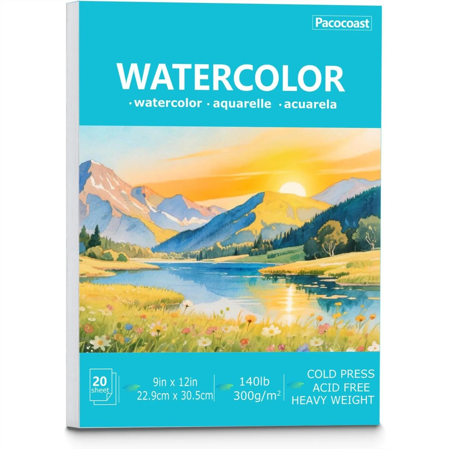 Watercolor Paper 9x12 Cold Press Pad, 140lb/300gsm Artist Sketchbook for Acrylic, Gouache & Pencil, Art Supplies for Adults
Watercolor Paper 9x12 Cold Press Pad, 140lb/300gsm Artist Sketchbook for Acrylic, Gouache & Pencil, Art Supplies for Adults