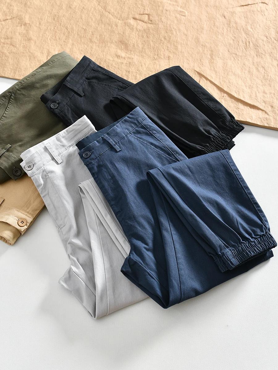 Men's Pure Cotton Chino Casual Pants Elastic Cuffed Leisure Trousers Autumn Fashion Jogger Versatile Comfortable Stretchy
Men's Pure Cotton Chino Casual Pants Elastic Cuffed Leisure Trousers Autumn Fashion Jogger Versatile Comfortable Stretchy