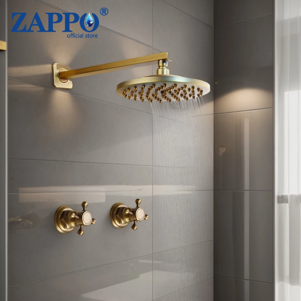 ZAPPO Antique Brass Shower Set Bathroom Rainfall Shower Faucet Set with Dual Handles Wall Mounted Shower Systerm Rainfall Shower
ZAPPO Antique Brass Shower Set Bathroom Rainfall Shower Faucet Set with Dual Handles Wall Mounted Shower Systerm Rainfall Shower