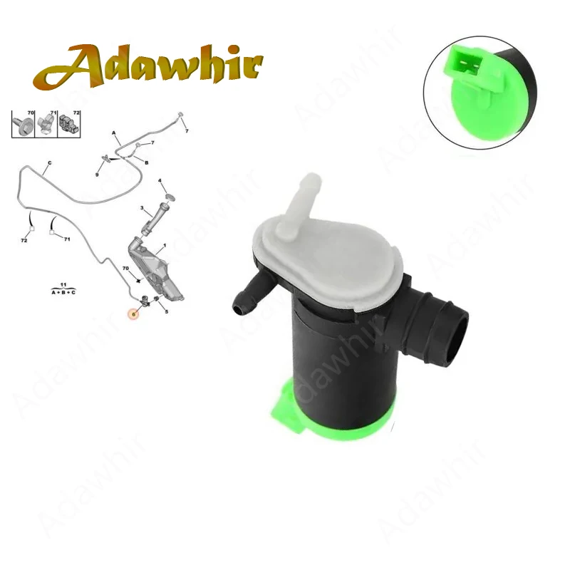 New Windshield Washer Pump (Twin Outlet) for Peugeot 106/206/306/406/806 - OEM 643460
New Windshield Washer Pump (Twin Outlet) for Peugeot 106/206/306/406/806 - OEM 643460