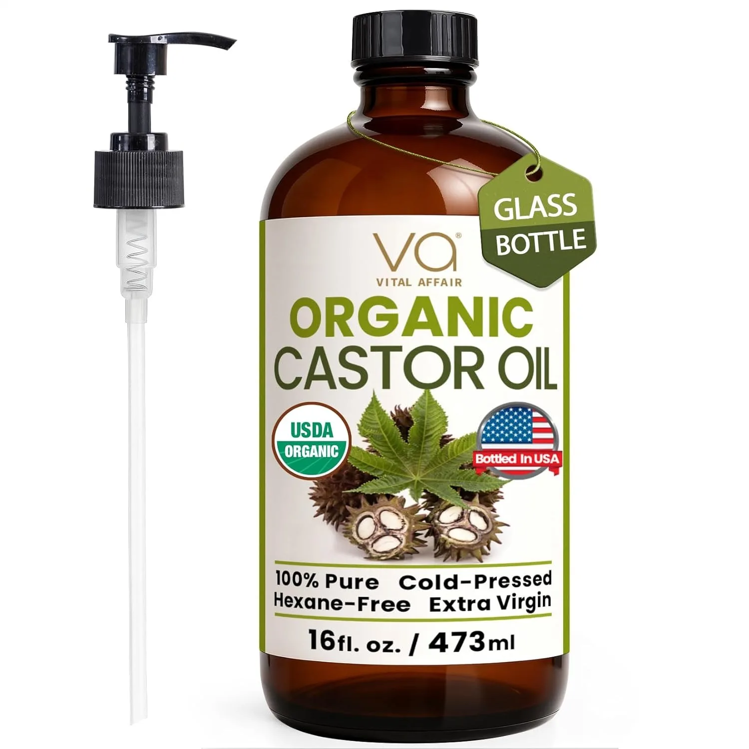 Organic Cold Pressed Castor Oil, USDA Certified, Hexane Free, 16oz Glass Bottle for Hair Growth, Face, Eyelashes & Eyebrows
Organic Cold Pressed Castor Oil, USDA Certified, Hexane Free, 16oz Glass Bottle for Hair Growth, Face, Eyelashes & Eyebrows