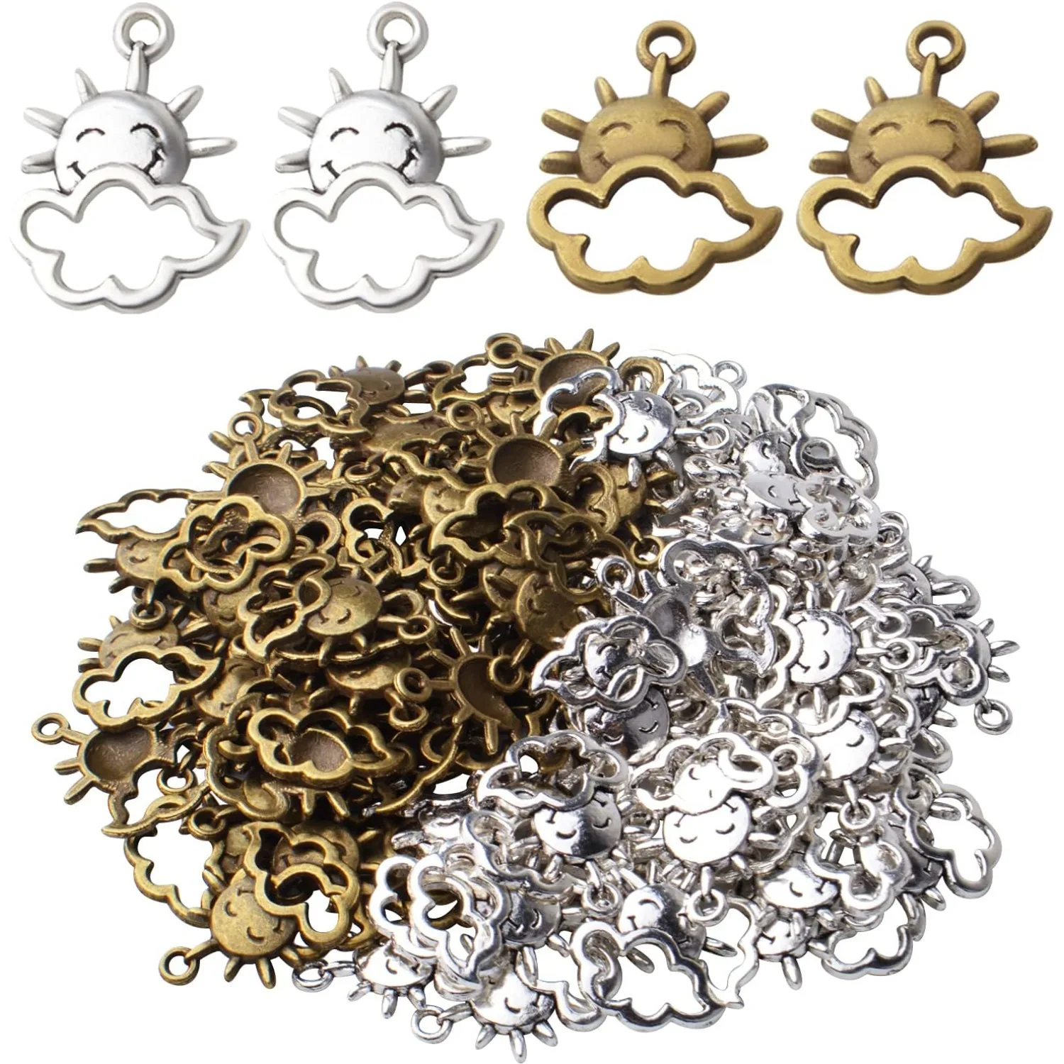 100pcs Celestial Sun Cloud Charms Alloy Jewelry Charm Pendants for DIY Necklace Bracelet Jewelry Crafts Making
100pcs Celestial Sun Cloud Charms Alloy Jewelry Charm Pendants for DIY Necklace Bracelet Jewelry Crafts Making